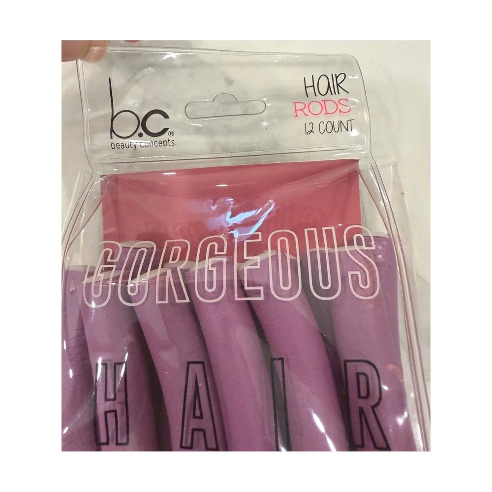 Beauty Concepts 12 Count Flexible Hair Rods Purple Heatless Foam Rollers New
